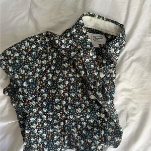Original Penguin Men's Floral Casual Button Down Shirt - Black and White